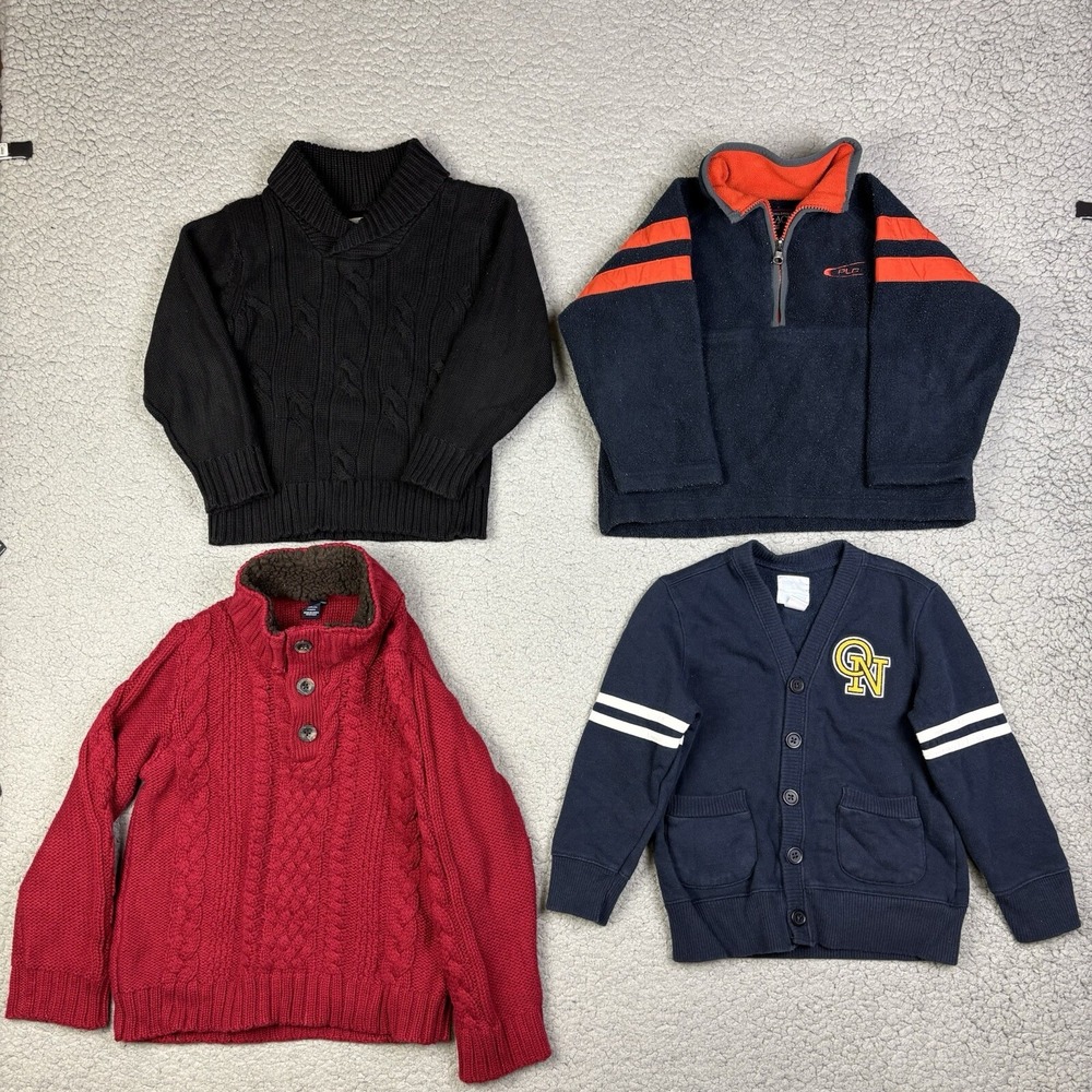 4T boys sweaters Cardigan 1/4 zip Old Navy‎ GAP Childrens Place LOT OF 4 VTG Y2K